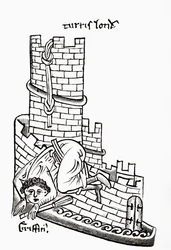 Gruffydd versucht 1243 aus dem Tower of London zu fliehen, aus 